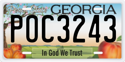 GA license plate POC3243
