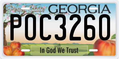 GA license plate POC3260