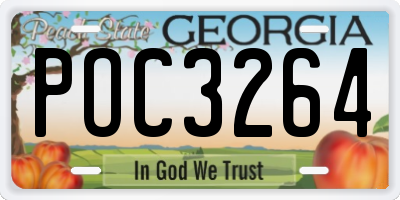 GA license plate POC3264