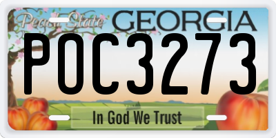 GA license plate POC3273
