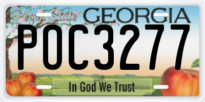 GA license plate POC3277