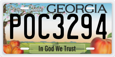 GA license plate POC3294