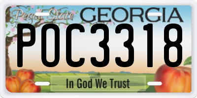 GA license plate POC3318