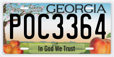 GA license plate POC3364