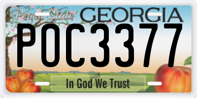 GA license plate POC3377