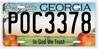 GA license plate POC3378