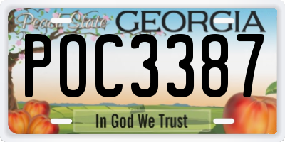 GA license plate POC3387