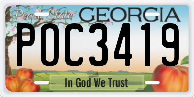 GA license plate POC3419