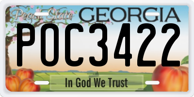 GA license plate POC3422