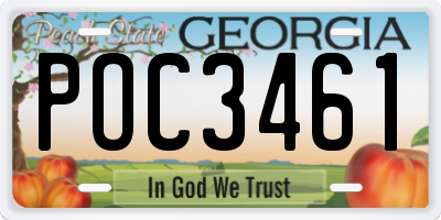 GA license plate POC3461