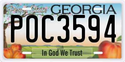 GA license plate POC3594