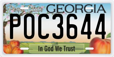 GA license plate POC3644
