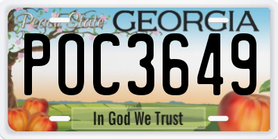 GA license plate POC3649