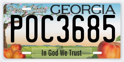 GA license plate POC3685