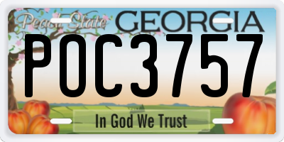 GA license plate POC3757