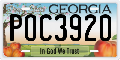 GA license plate POC3920