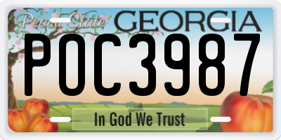 GA license plate POC3987