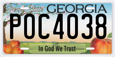 GA license plate POC4038