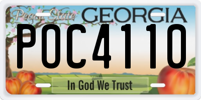 GA license plate POC4110