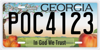 GA license plate POC4123