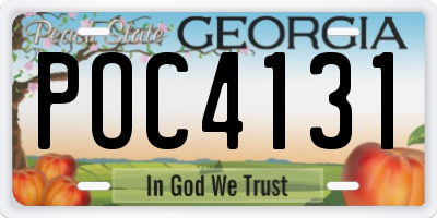 GA license plate POC4131