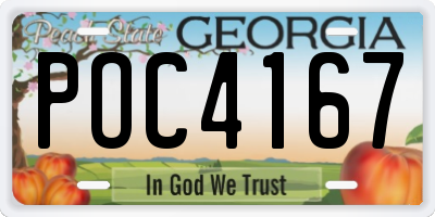GA license plate POC4167