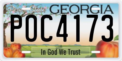 GA license plate POC4173