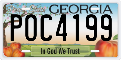 GA license plate POC4199