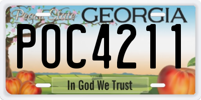 GA license plate POC4211
