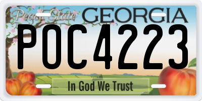 GA license plate POC4223