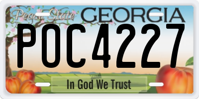 GA license plate POC4227