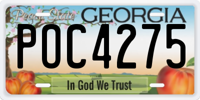 GA license plate POC4275