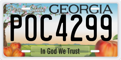 GA license plate POC4299