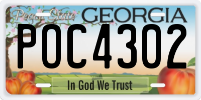 GA license plate POC4302