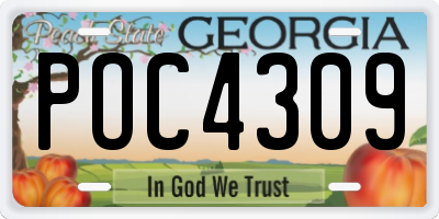 GA license plate POC4309