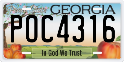 GA license plate POC4316