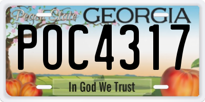 GA license plate POC4317