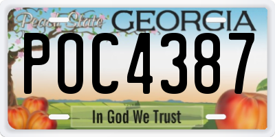 GA license plate POC4387
