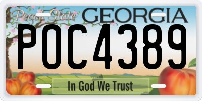 GA license plate POC4389