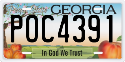 GA license plate POC4391