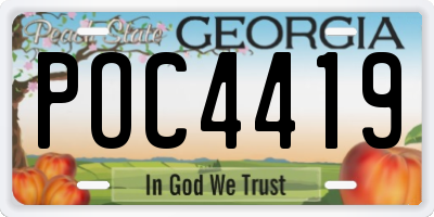 GA license plate POC4419