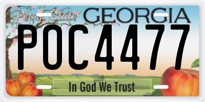 GA license plate POC4477