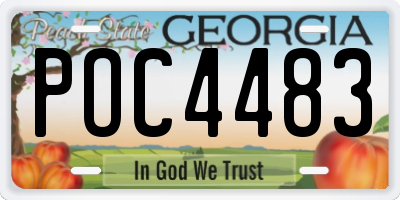 GA license plate POC4483