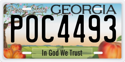 GA license plate POC4493