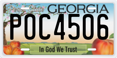 GA license plate POC4506