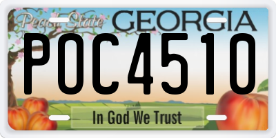 GA license plate POC4510