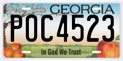 GA license plate POC4523
