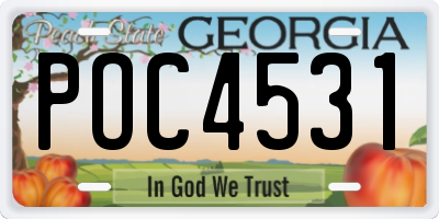 GA license plate POC4531
