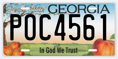 GA license plate POC4561