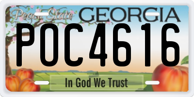 GA license plate POC4616
